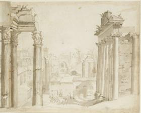 Forum Romanum und Kapitol vom Palatin aus (rechter Teil)
