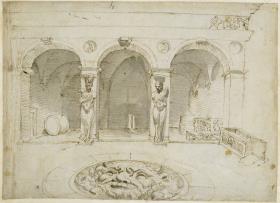 Loggia dei Satiri im Hof des Palazzo di Cantone