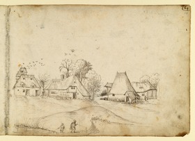Bauerndorf mit Bäumen