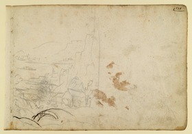 Die Heilige Familie mit Elisabeth und dem Johannesknaben in einer Landschaft mit Ruinenarchitektur (rechte Hälfte)