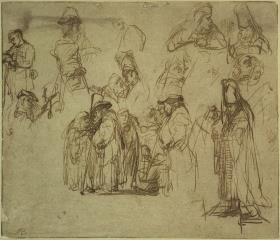 Studie zu dem Gemälde „Die Predigt Johannes des Täufers“