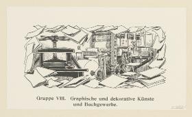 Gruppe VIII. Graphische und dekorative Künste und Buchgewerbe (in Berlin und seine Arbeit, Amtlicher Bericht der Berliner Gewerbe-Ausstellung 1896, S. 382)