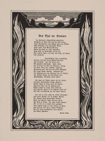 Umrahmung Gedicht Das Thal der Flammen von Gustav Falke (in PAN Heft 5/1896, S. 275)