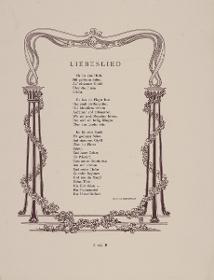 Umrahmung Gedicht Liebeslied von Christian Morgenstern (in PAN Heft 5/1896, S. 279)