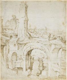 Blick von der Domus Severiana zum Kolosseum