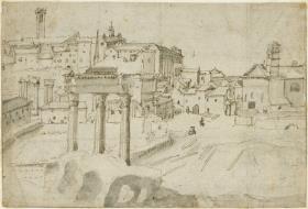 Forum Romanum und Kapitol vom Palatin aus
