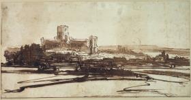 Panorama von London mit der alten St-Pauls-Kathedrale von Norden