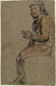 Sitzende Tarairiu-Frau