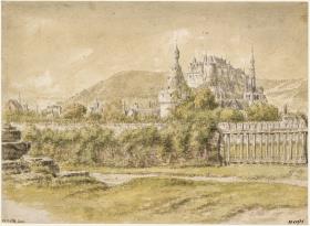 Blick auf die Stadt Huy von Nordost