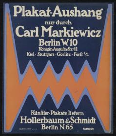 Plakat-Aushang nur durch Carl Markiewicz