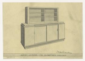 Buffet mit Schiebetüren (Möbelentwürfe, Körpermöbel, Schränke)