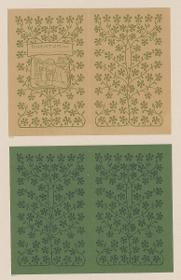 Ornamentales Vorsatzpapier mit Illustration
