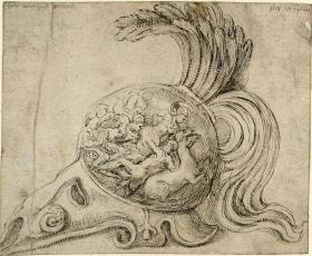 Helm von einem Sarkophagrelief