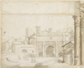Forum Romanum und Kapitol vom Palatin aus (linker Teil)