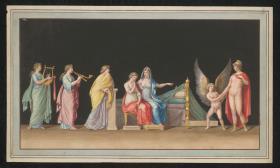 Wanddekorationsentwurf, Szene aus antiker Mythologie
