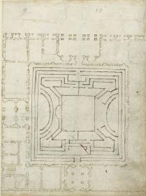Grundriss des Palazzo del Te, Lustschloss von Federico II. Gonzaga nahe Mantua (1524 - 1534, Architekt: Giulio Romano)