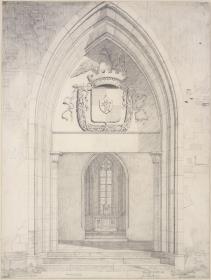 Das Portal der Schlosskapelle auf Burg Hohenzollern und Blick in das Innere