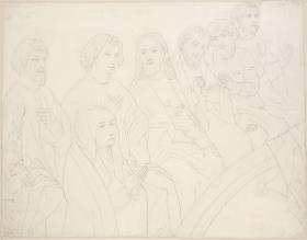 Das "Jüngste Gericht" von Hans Memling in der Ober-Pfarrkirche zu St. Marien in Danzig. Umrißzeichnung