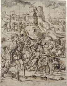 Entwurf für eine Tapisserie (Bekehrung des Saulus?)