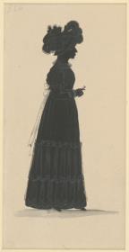 Damensilhouette in Ganzfigur (stehend)