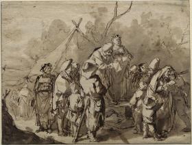 Bänkelsänger und Bauern