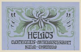 Titelblatt Helios Elektrizitäts-Aktiengesellschaft Köln-Ehrenfeld