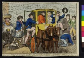 A new pantomimical method of clearing a crossing as performed at Charing Cross Decr 24. 1800