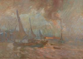 Ewer auf der Elbe