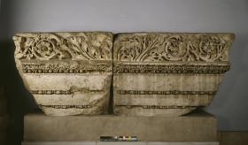 Gebälkaufbau der Altarhofhallen des Heiligtums des Jupiter Heliopolitanus in Baalbek