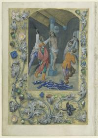 Geißelung Christi, in: Stundenbuch der Maria von Burgund und Kaiser Maximilians
