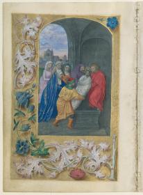 Grablegung Christi, in: Stundenbuch der Maria von Burgund und Kaiser Maximilians