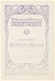 Velhagen & Klasings Monatshefte (Litterarischer Weihnachts-Anzeiger 1900)