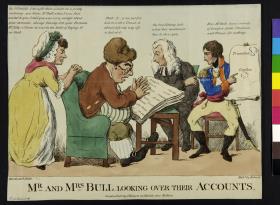 Mr and Mrs Bull. Looking over their accounts