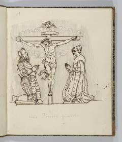 Christus am Kreuz mit Stifterfiguren (Ritter und seine Frau)