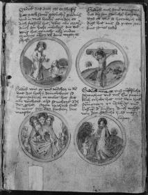 Text und Medaillons, aus dem "Skizzenbuch des Michel Wolgemut"