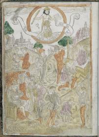Planetenbuch (Blockbuch), Bl. 18 verso - Wirkung der Planeten, Sol