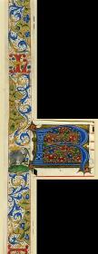 Zierleiste und Initiale R aus einem Antiphonar für Ludwig XII. und Anne de Bretagne, Frankreich