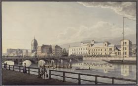 Die Friedrichbrücke mit Museum und Dom im Hintergrund