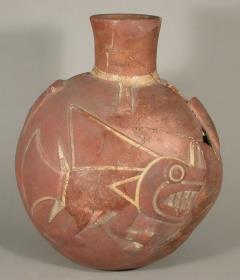 Relief: anthropo-zoomorphe Figur (Fisch)