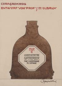 Likörflasche für Firma Mercier, Ansicht