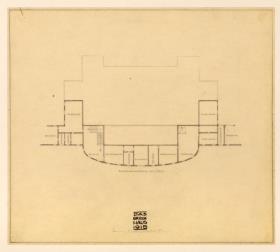 Phantasieprojekt, Privathaus für Erich Mendelsohn (Das große Haus), Grundriß des Erdgeschosses