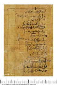 Demotisch-griechischer Papyrus mit einem Kaufvertrag über einen Hausanteil