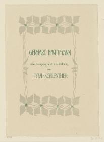 Umschlagtitel zu Paul Schlenther, Gerhart Hauptmann