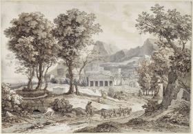 Klassische Landschaft mit Leonidas-Denkmal