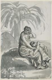 Hagar und Ismael in der Wüste