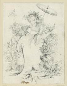 Kartusche mit mythologischer Büste, Flora
