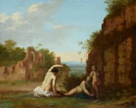 Römische Landschaft mit Nymphen