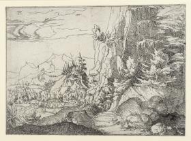 Landschaft mit Felswand