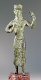 Statuette einer Tänzerin mit Klappern: Teil eines Thymiaterions