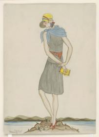 Frau in Zweiteiler